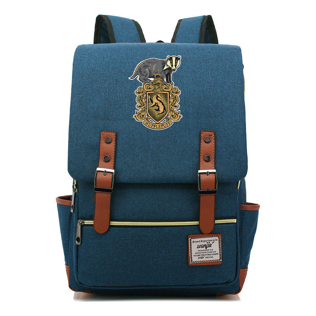Printed Youth Student School Bag Casual Belt Buckle Classic Backpack 38*27*12.5cm