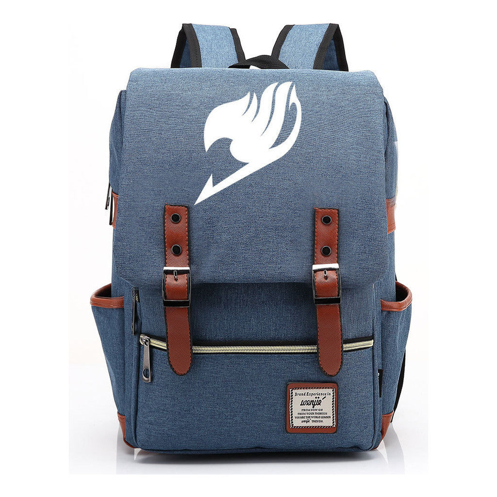 Printed Teenage Student Backpack For Men And Women With Casual Belt Buckle Classic Backpack