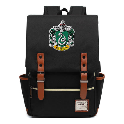 School Of Magic Schoolbag Usb Leisure Belt Buckle Backpack Men And Women