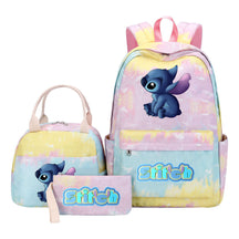 Interstellar Baby Stitch Youth Student Girls School Bag Lunch Bag Three Piece Set Backpack Set