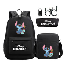 Interstellar Baby Stitch Usb Password Lock Youth Backpack 3-piece Set For Men And Women Backpacks