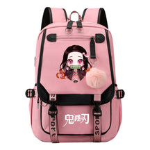 Cartoon Fashion Usb Youth Student Backpack Boy's And Girl's Leisure Ribbon Flip Backpack