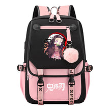 Cartoon Fashion Usb Student Backpack With Casual Woven Strap Flip Back Backpack