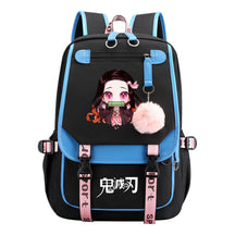 Cartoon Fashion Usb Youth Student Backpack Boy's And Girl's Leisure Ribbon Flip Backpack