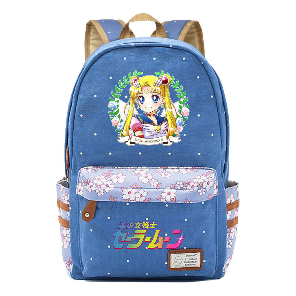 Beautiful Girl Warrior Student Backpack, Floral Casual Backpack