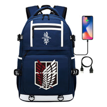 The Giant Soldier Captain Of The Manga Attack Printed Usb Youth Student Backpack Men's And Women's Backpack Leisure Travel Backpack