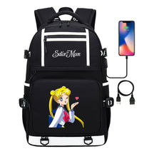 Anime Beauty Girl Warrior Usb Youth Student School Bag Men's And Women's Backpack Leisure Travel Backpack