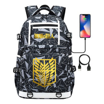 Golden Attack Giant Print Usb Youth Student Backpack Men's And Women's Backpack Leisure Travel Backpack