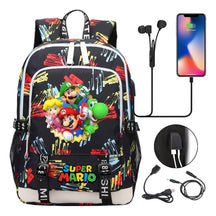 Super Mario Usb Youth School Bag Men's And Women's Leisure Sports Backpack