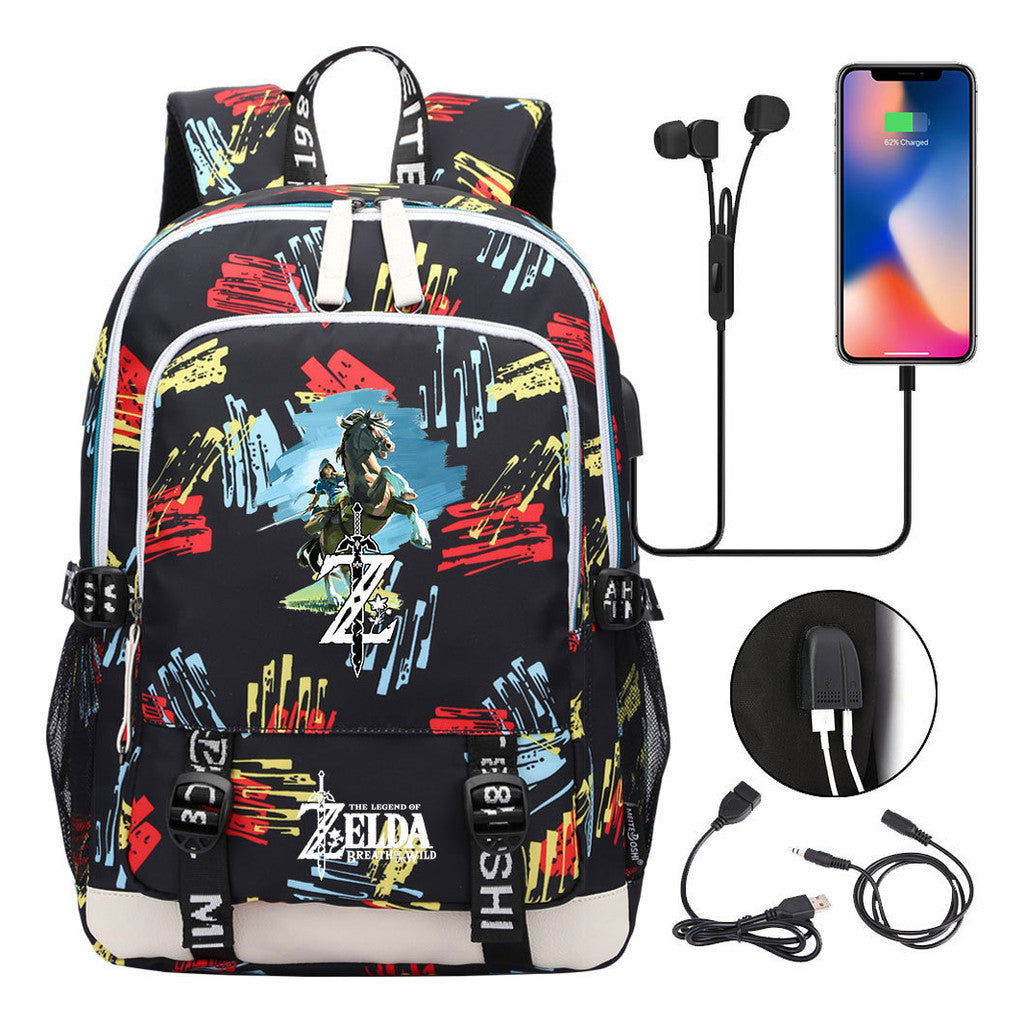 Usb Youth Student Backpack For Men And Women's Leisure Sports Backpack