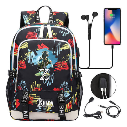 Usb Youth Student Backpack For Men And Women's Leisure Sports Backpack