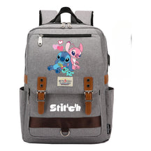 Anime Star Baby Stitch Printed Student Backpack For Men And Women With Casual Magnetic Buckle Backpack