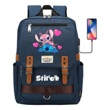 Anime Star Baby Stitch Printed Student Backpack For Men And Women With Casual Magnetic Buckle Backpack