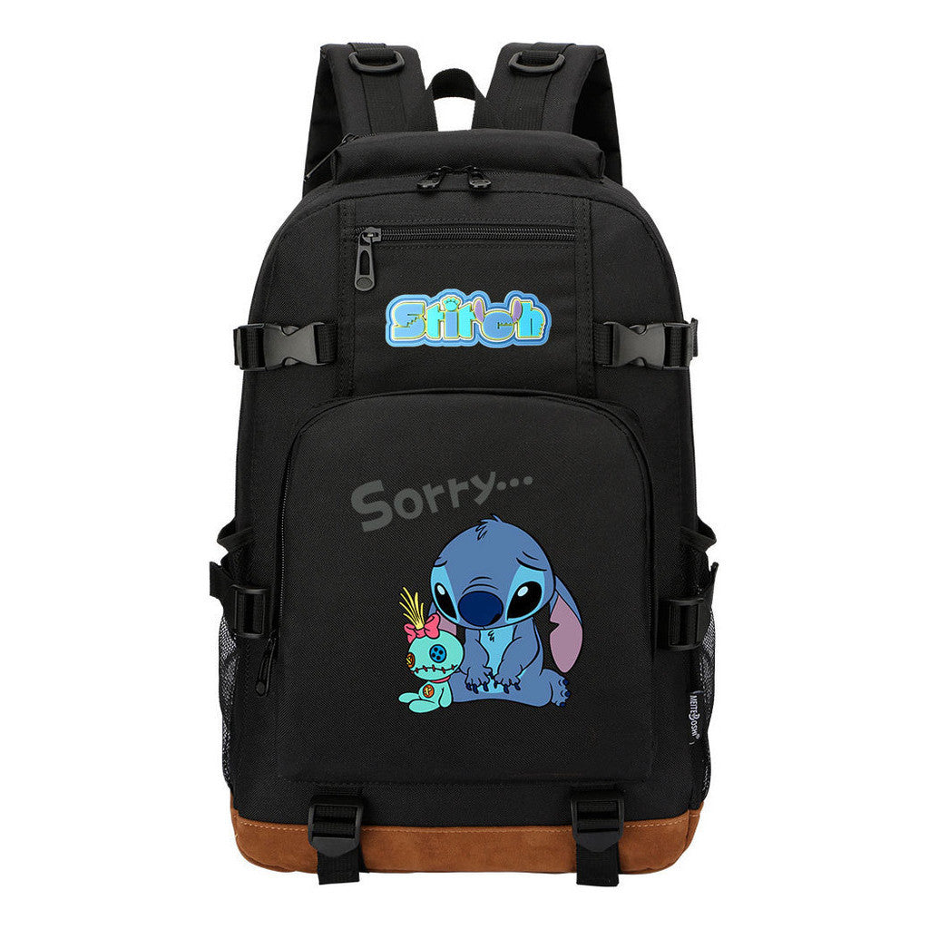 Anime Star Baby Stitch Printed Youth Backpack For Men And Women's Leisure Travel Backpack