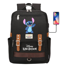 Anime Star Baby Stitch Printed Youth Student School Bag Casual Magnetic Buckle Backpack