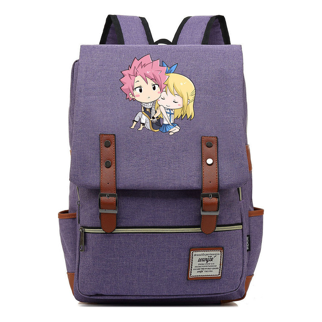 Printed Teenage Student Backpack For Men And Women With Casual Belt Buckle Classic Backpack