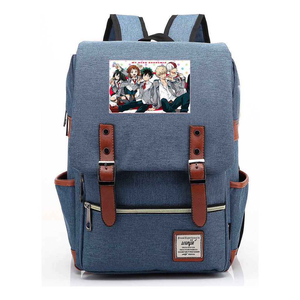 Printed Youth Backpack For Men And Women With Casual Belt Buckle Classic Backpack