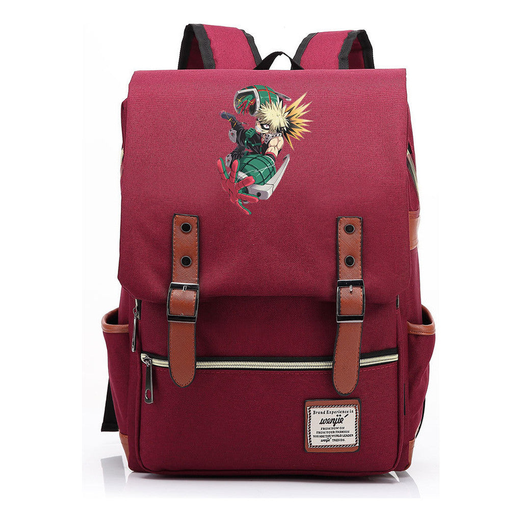 Anime My Heroes Academy Printed Youth School Bag For Men And Women Leisure Belt Buckle Classic Backpack