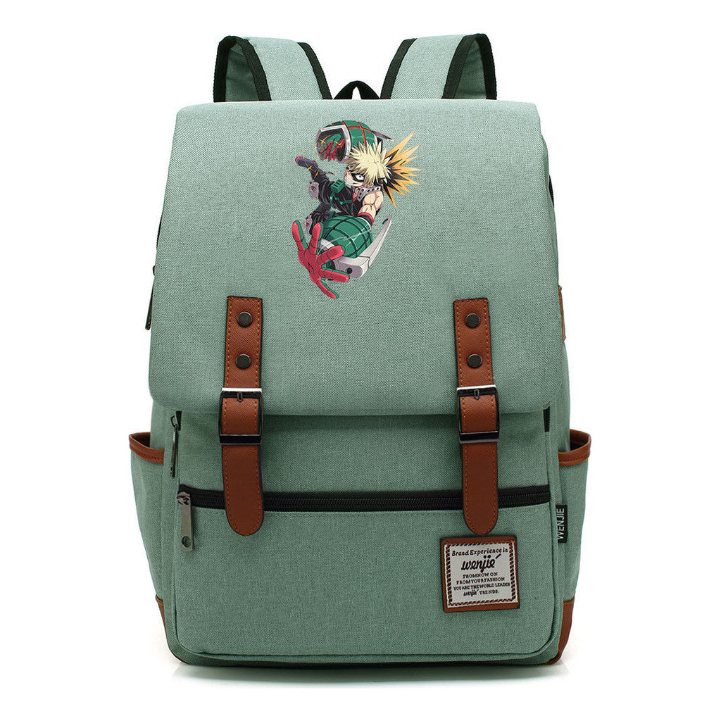 Anime My Heroes Academy Printed Youth School Bag For Men And Women Leisure Belt Buckle Classic Backpack