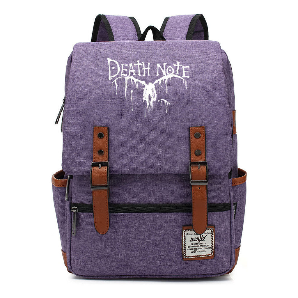 Manga Death Note Youth Student School Bag Men's And Women's Leisure Belt Buckle Backpack