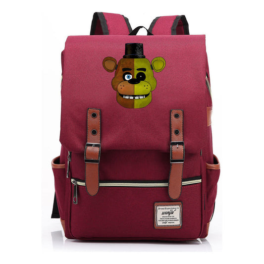 Toy Bear Game Printed Youth Student Backpack For Men And Women, Casual Belt Buckle, Classic Backpack