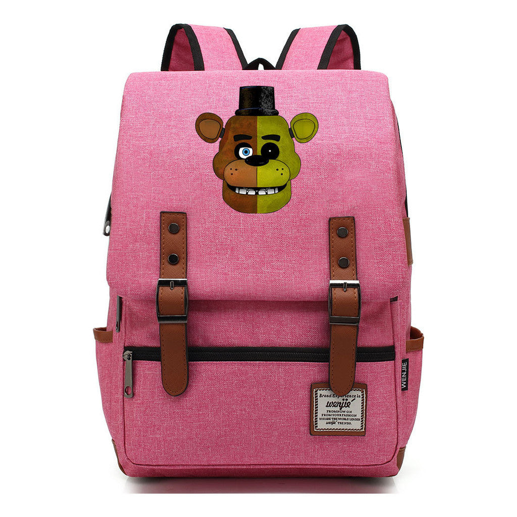 Toy Bear Game Printed Youth Student Backpack For Men And Women, Casual Belt Buckle, Classic Backpack