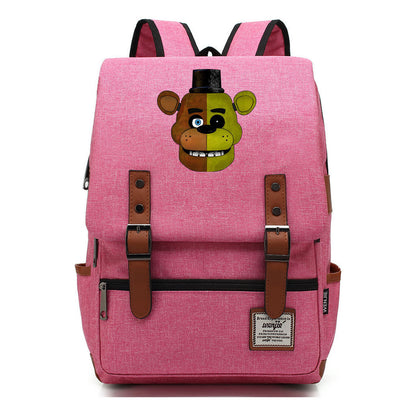 Toy Bear Game Printed Youth Student Backpack For Men And Women, Casual Belt Buckle, Classic Backpack