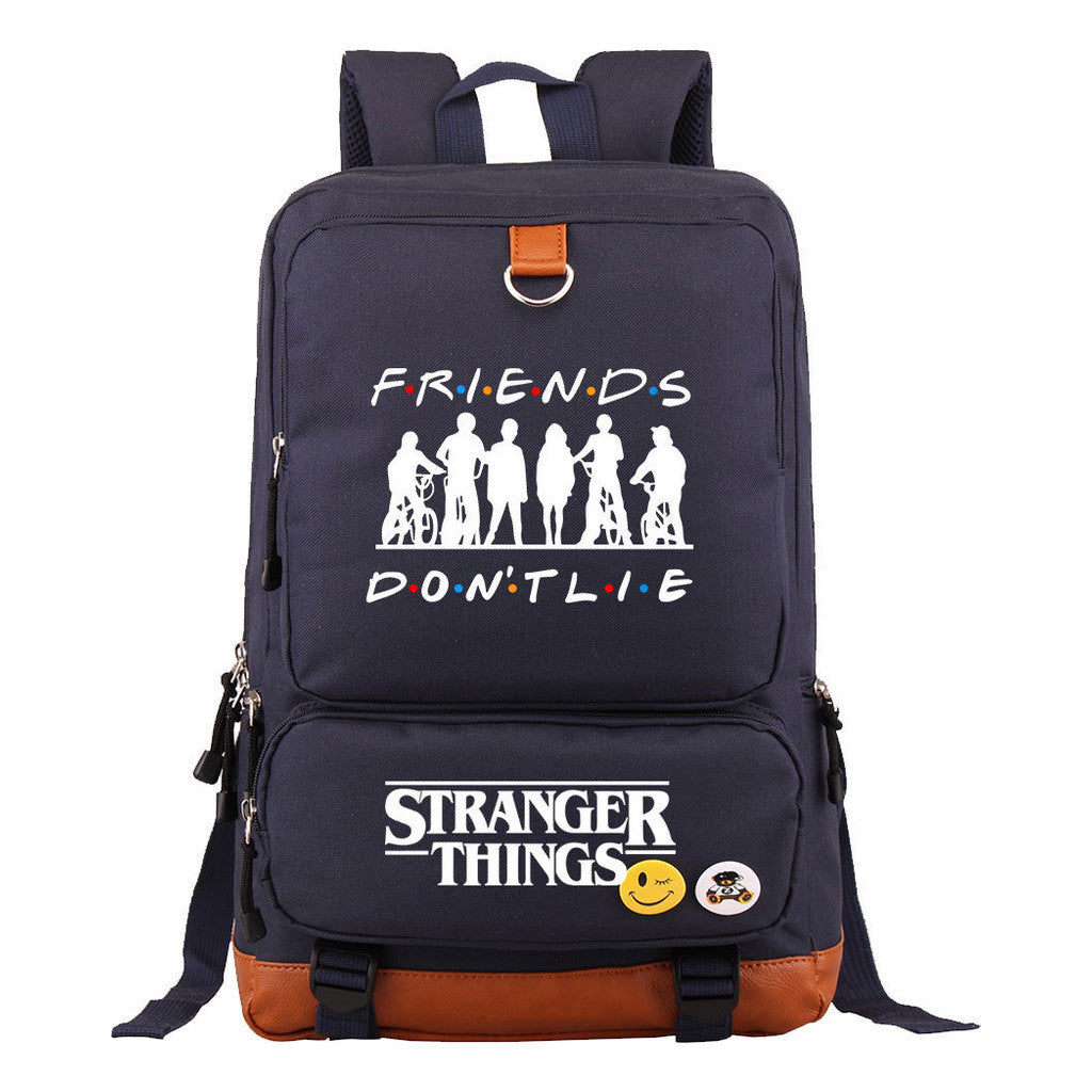 Strange Story Printed Youth Student School Bag Large Capacity Travel Bag Men's And Women's Backpack