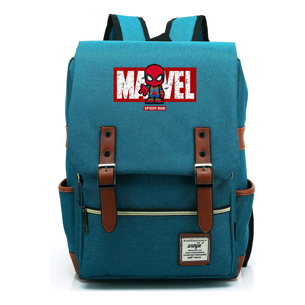 Superhero Printed Youth Student Backpack For Men And Women's Casual Classic Backpack