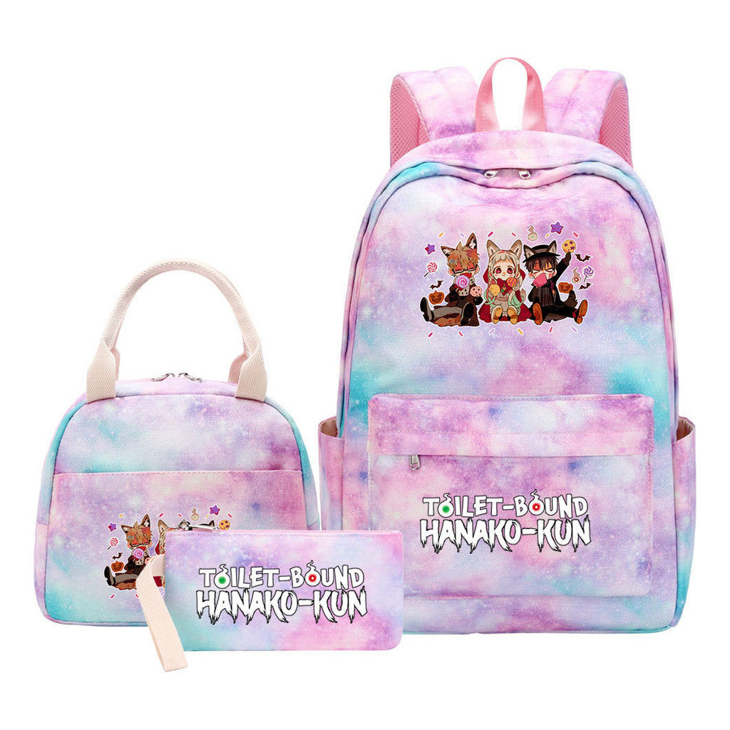 Student Girl Backpack Lunch Bag Three Piece Set Backpack Set