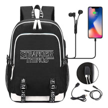 Strange Story Printed Usb Youth Student Backpack For Leisure Travel Backpack