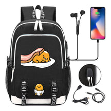 Comic Lazy Egg Youth Student Backpack Usb Men's And Women's Leisure Backpack