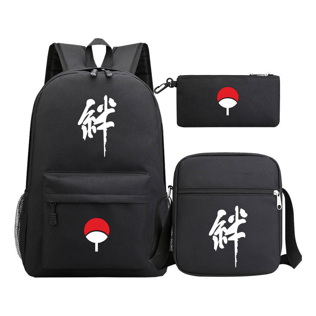 Anime Naruto Starry Sky Youth School Bag Three Piece Set For Men And Women Backpack Set