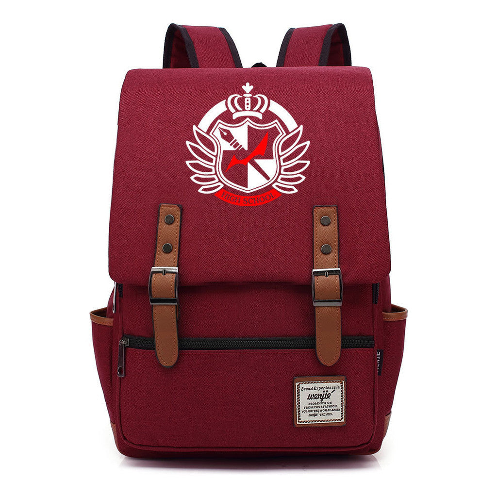 Printed Teenage Student Backpack For Men And Women With Casual Belt Buckle Classic Backpack