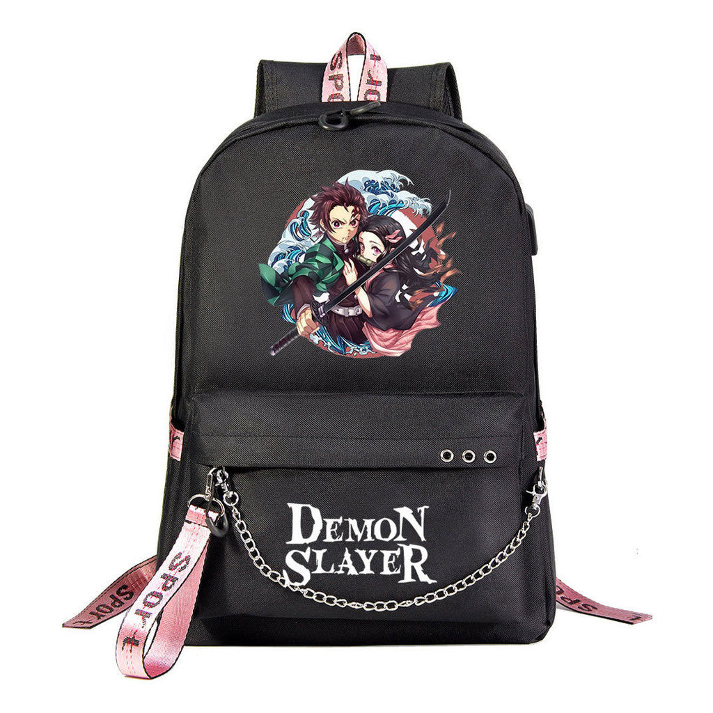 Cartoon Ribbon Youth Student School Bag Men's And Women's Leisure Travel Backpack