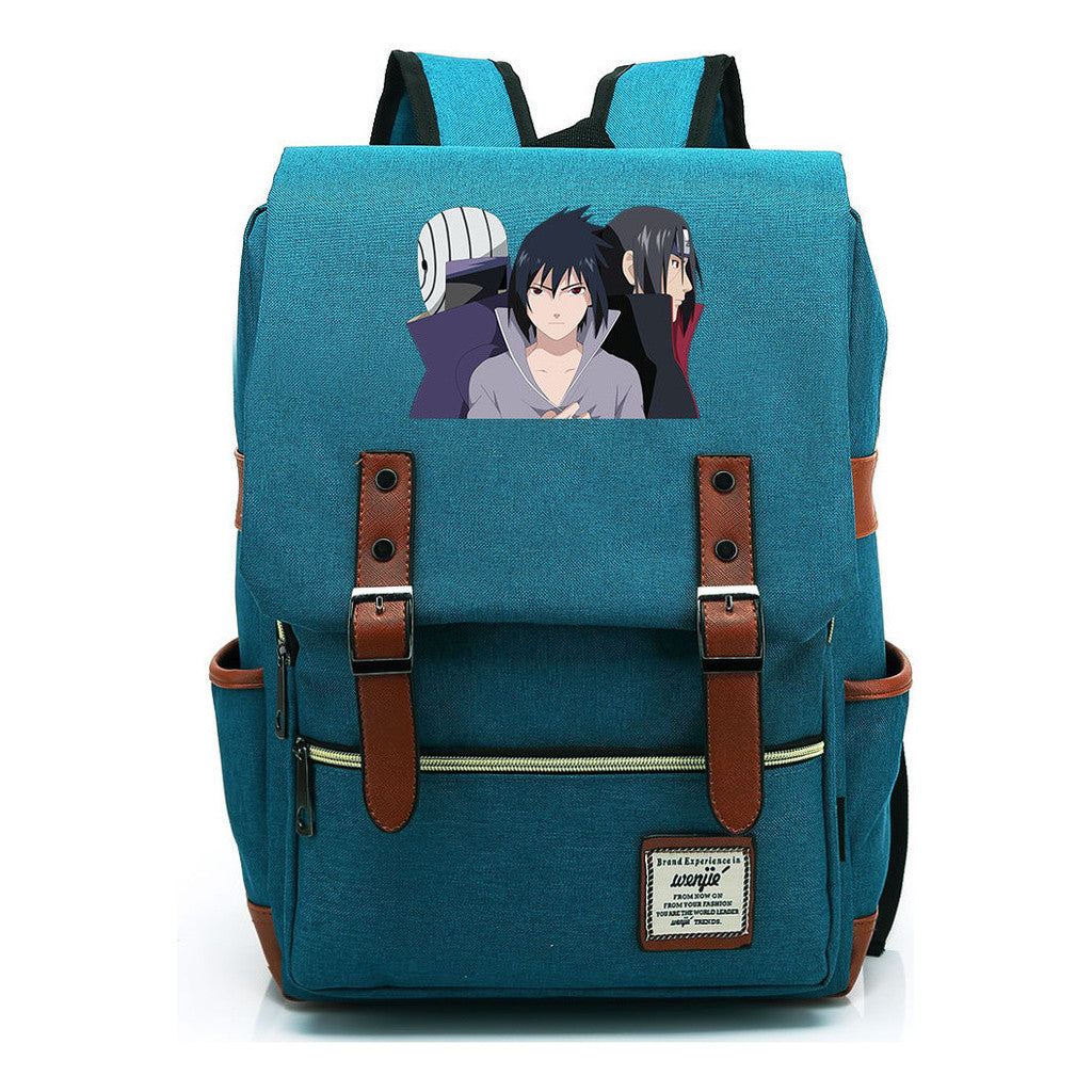 Naruto Printed Teenage Student Backpack, Casual Belt Buckle, Classic Backpack