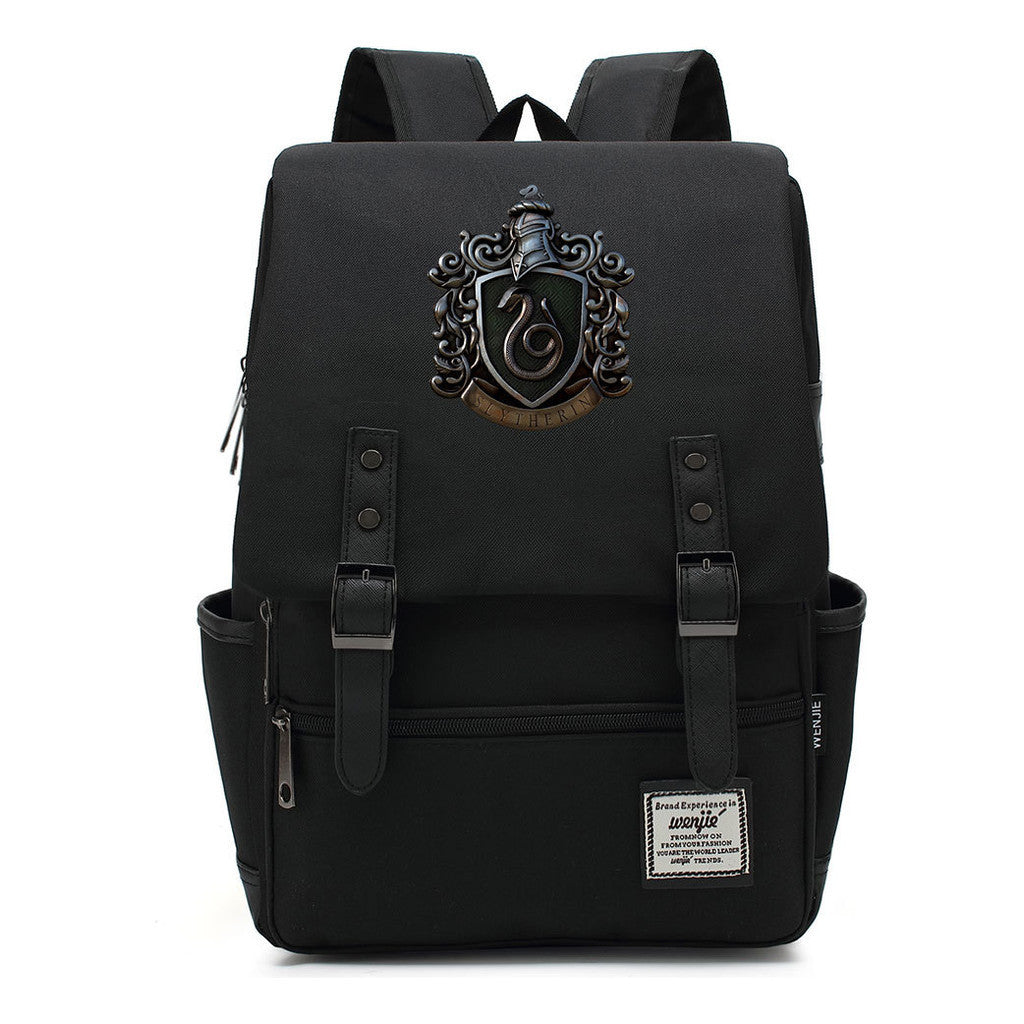 School Of Witchcraft And Wizardry Printed Youth Backpack Men And Women, Casual Belt Buckle, Classic Backpack