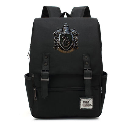 School Of Witchcraft And Wizardry Printed Youth Backpack Men And Women, Casual Belt Buckle, Classic Backpack