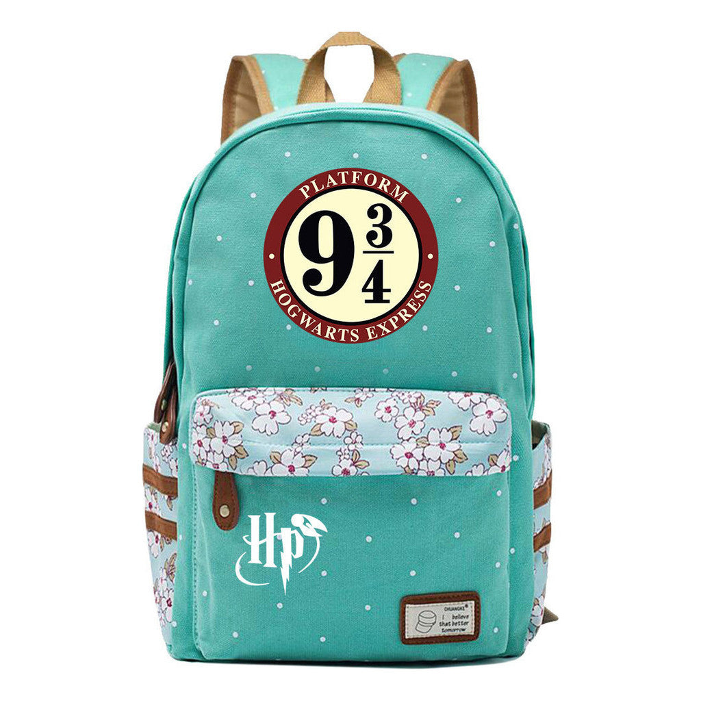 School Of Witchcraft And Wizardry Student Backpack, Floral Canvas, Female Backpack