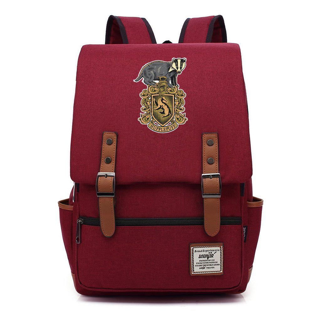 Printed Youth Student School Bag Casual Belt Buckle Classic Backpack 38*27*12.5cm