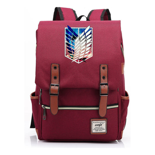 The Giant Of Manga Attack Printed Teenage Student Backpack For Men And Women With Casual Belt Buckle Classic Backpack  38*27*12.5cm