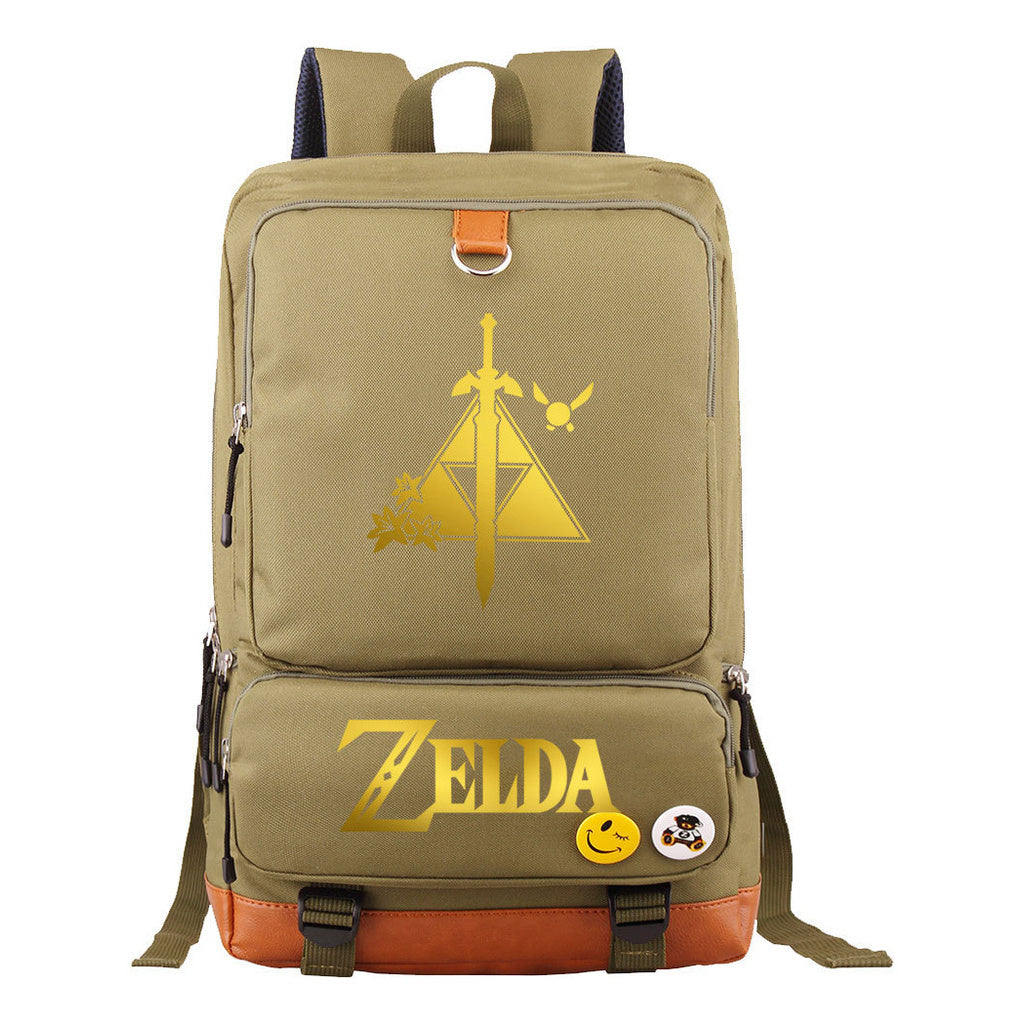 Golden Selda Kingdom Tear Print Youth Student School Bag Travel Bag Shoulder Travel Backpack