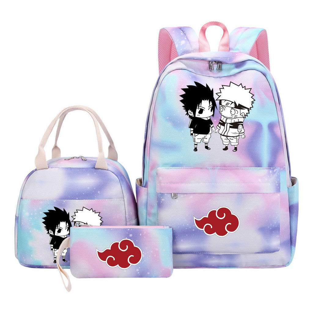 Naruto Teenage Girls School Bag Lunch Bag Three Piece Backpack Set