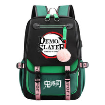 Comic Cartoon Fashion Usb Student Backpack Casual Woven Flap Backpack