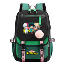 Comics My Heroes Academy Usb Youth Student Backpack Men's And Women's Leisure Ribbon Flip Backpack