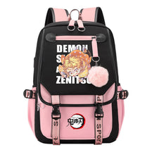 Cartoon Fashion Usb Student Backpack With Casual Woven Strap Flip Back Backpack