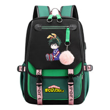 My Heroes Academy Usb Student Backpack, Casual Woven Strap Flip Back Backpack