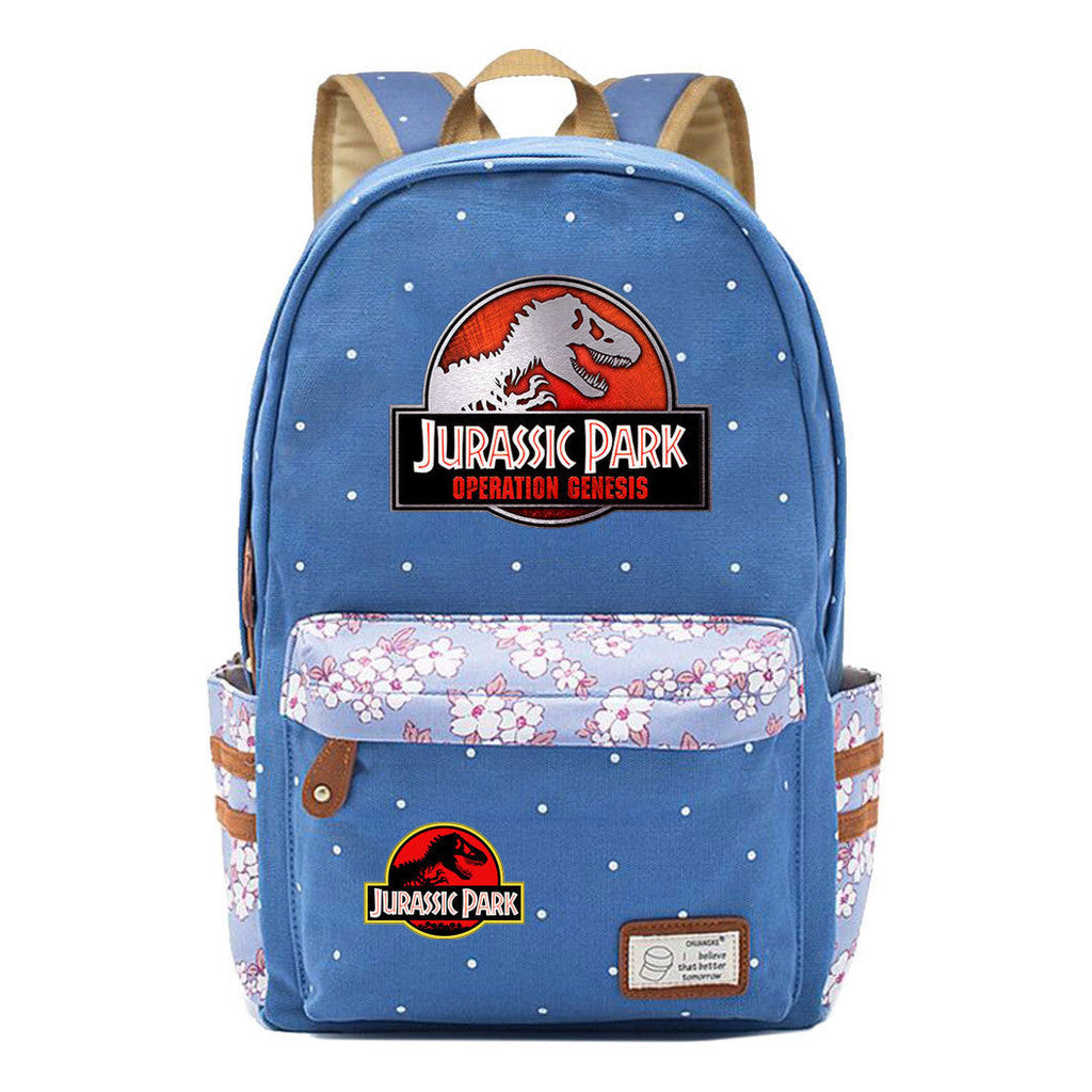 Jurassic Park Dinosaur Printed Student Backpack Leisure Backpack