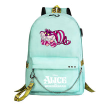 Cheshire Cat Alice's Adventure In Wonderland Youth School Bag Men's And Women's Leisure Weaving Strap Backpack