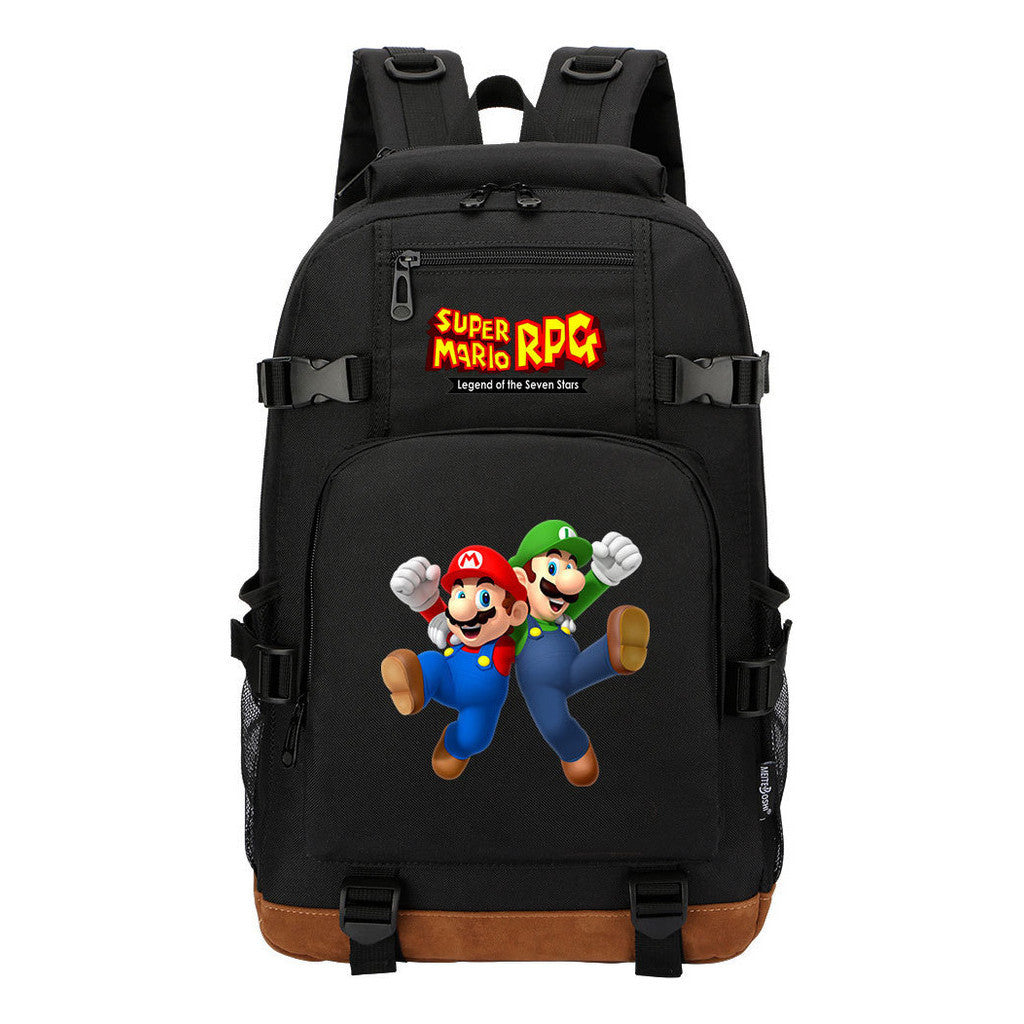 Super Mario Printed Youth Backpack For Leisure Travel Backpack